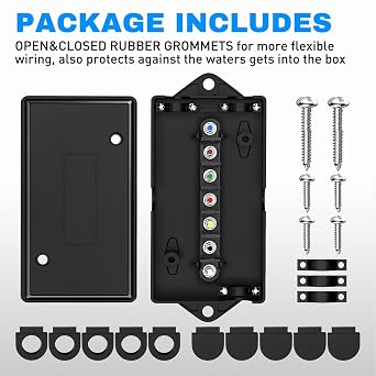 Nilight - 50048R 7 Way Electrical Trailer Junction Box 7 Gang Trailer Wire Connector Junction Box Weatherproof for Rewiring Camper RV Caravans Boat 7 Pole Cable Connection Box,