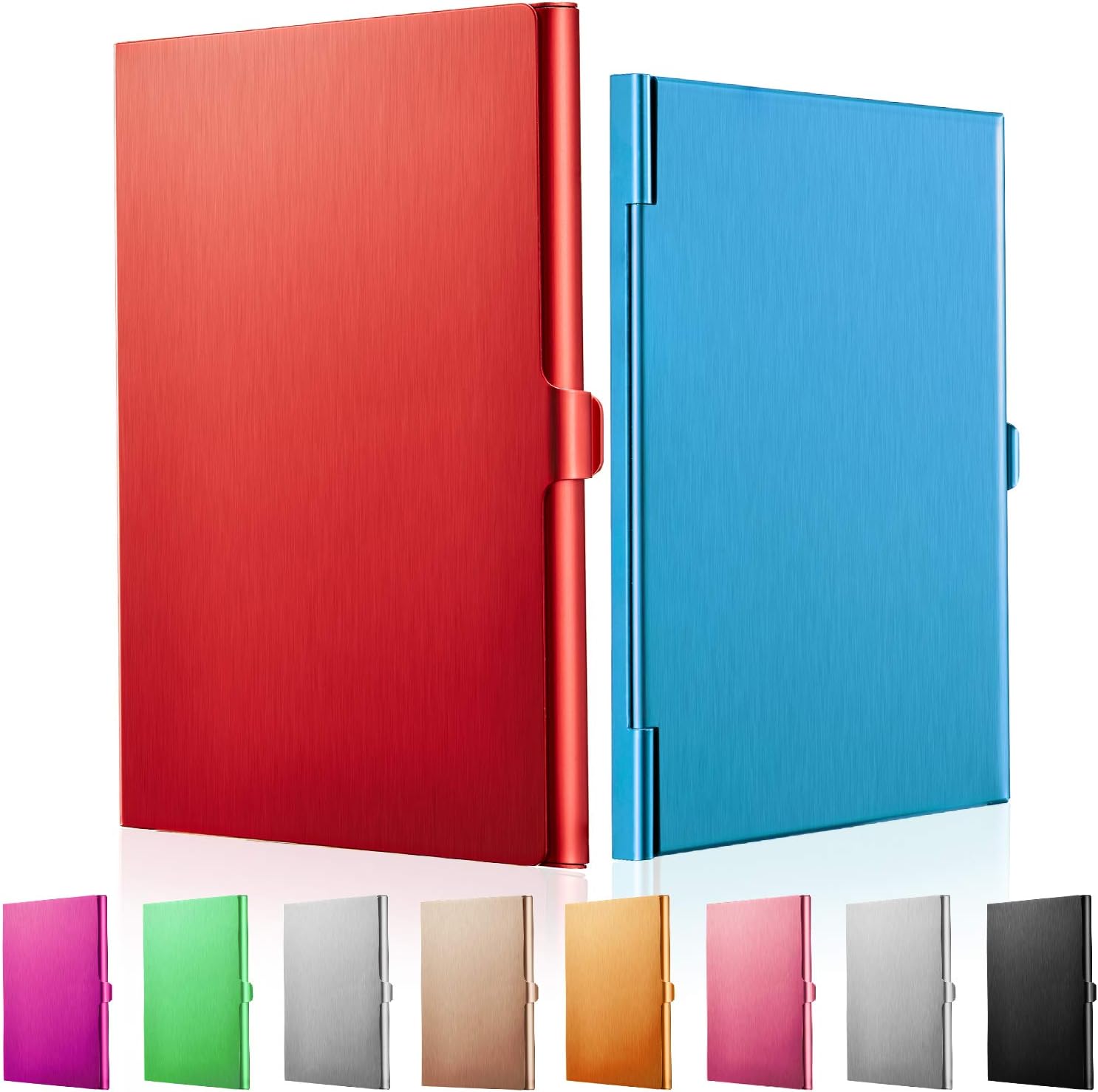 10 Pack Business Card Holder Case Aluminum Business Name Card Credit Card Case Pocket Business Card Case Wallet Business Card Carrier for Men & Women,2.36 x 3.66 inch,10 Colors Available