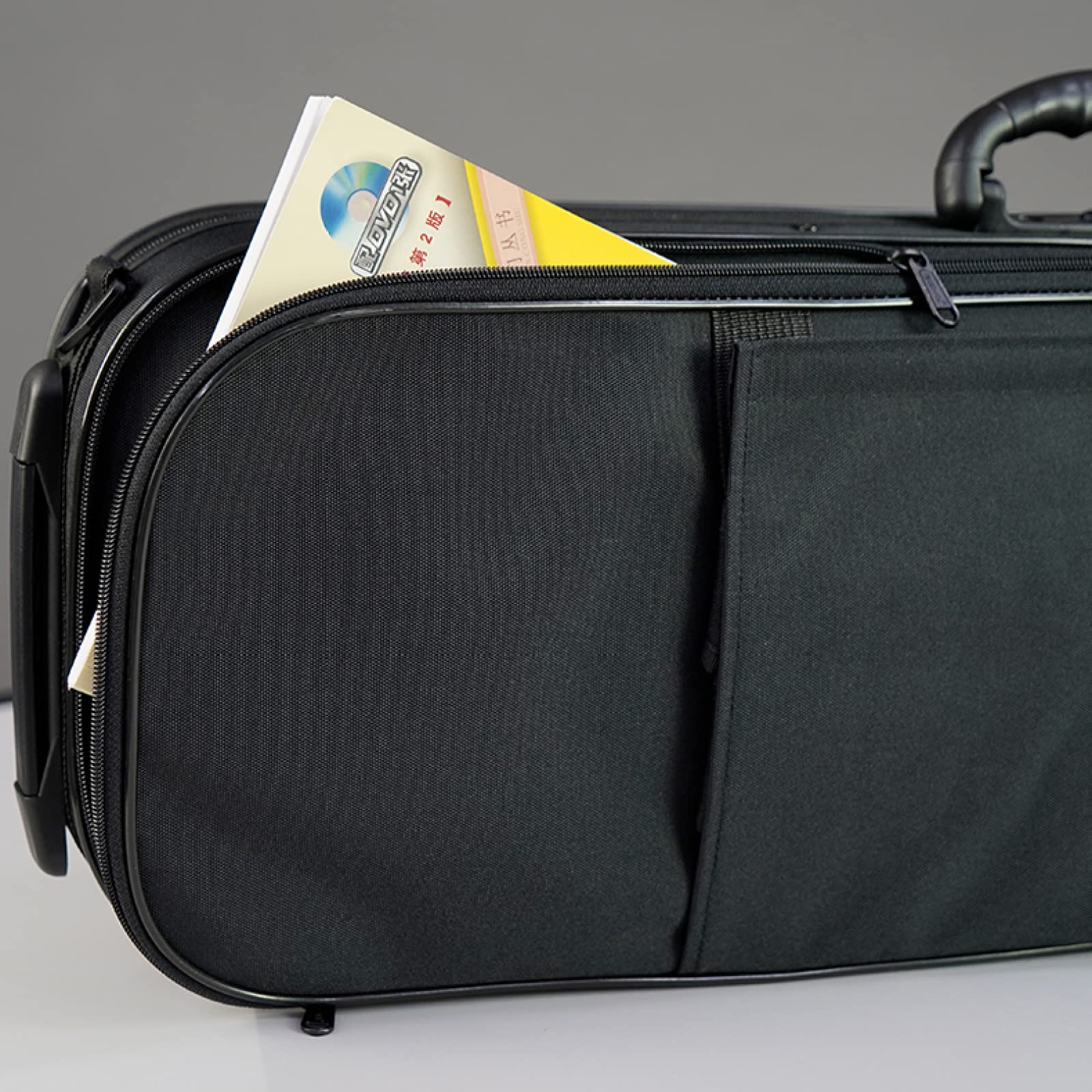 Estuche para Violín de Tamaño Completo 4/4 Professional, con Higrómetro Paño Oxford Estuche para Violín Fuerte con Bloqueo de Contraseña y Correas para Mochila,Red