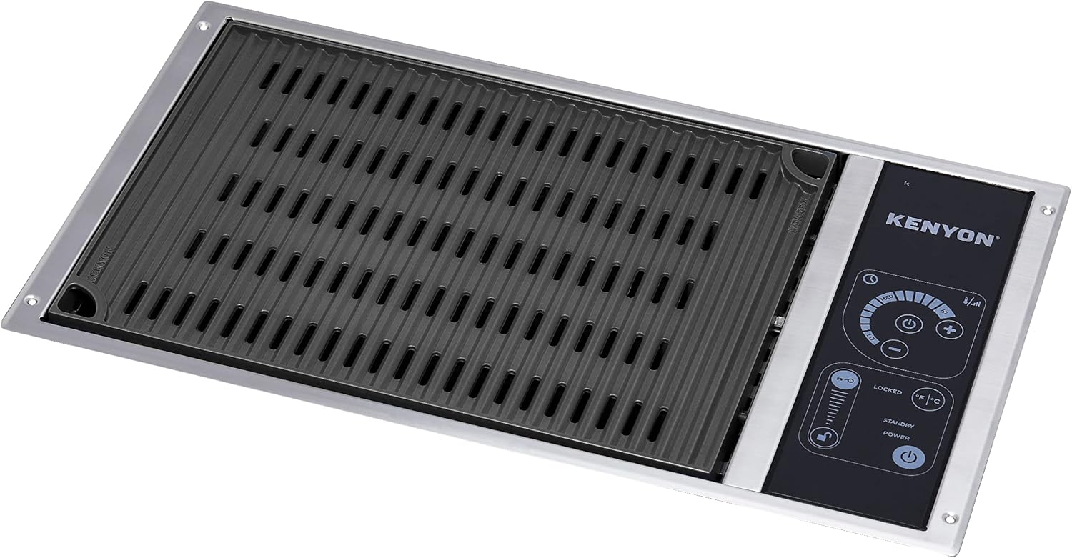 Kenyon No Lid BuiltIn Electric Grill, MarineGrade Stainless Steel Grill, Single