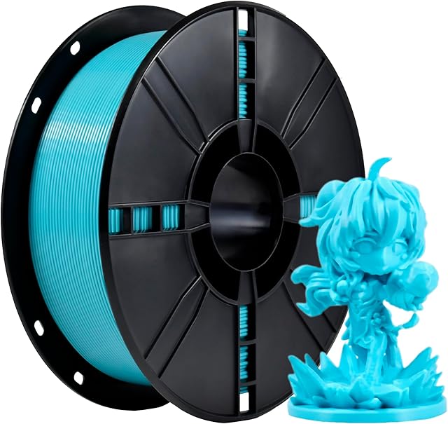 PLA Plus (PLA+) filament 3D 1,75 mm, filament PLA Plus, dokładność pomiaru +/- 0,02 mm, szpula 1 kg (2,2 funta), filament do druku 3D, jasnoniebieski
