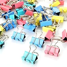 360 PCS Small Bulldog Clips, 15mm Metal Binder Clips, Coloured Paper Clips with Box, Mini Foldback Clips Clamp for Office Kitchen School (4 Colours)