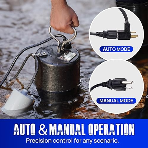 Vista 26 de AQUASTRONG Bomba de sumidero sumergible de 1/2 HP, bomba de sumidero de acero inoxidable y hierro fundido de 3830 GPH, interruptor de flotador