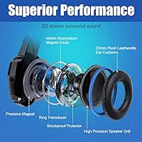 Vista 45 de BENGOO G9000 - Auriculares estéreo para juegos para PS4, PC, Xbox One PS5, cancelación de ruido, auriculares sobre la oreja con micrófono, luz LED