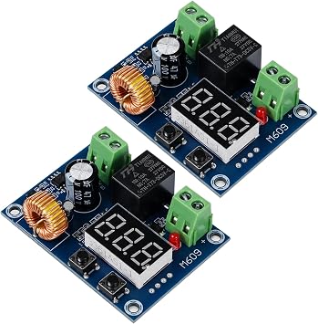2 PCS Low Voltage Cutoff Protector, 12V-36V DC Voltage Protection Module, Low Voltages Protector Disconnect Switch, Over-Discharge Protection Module