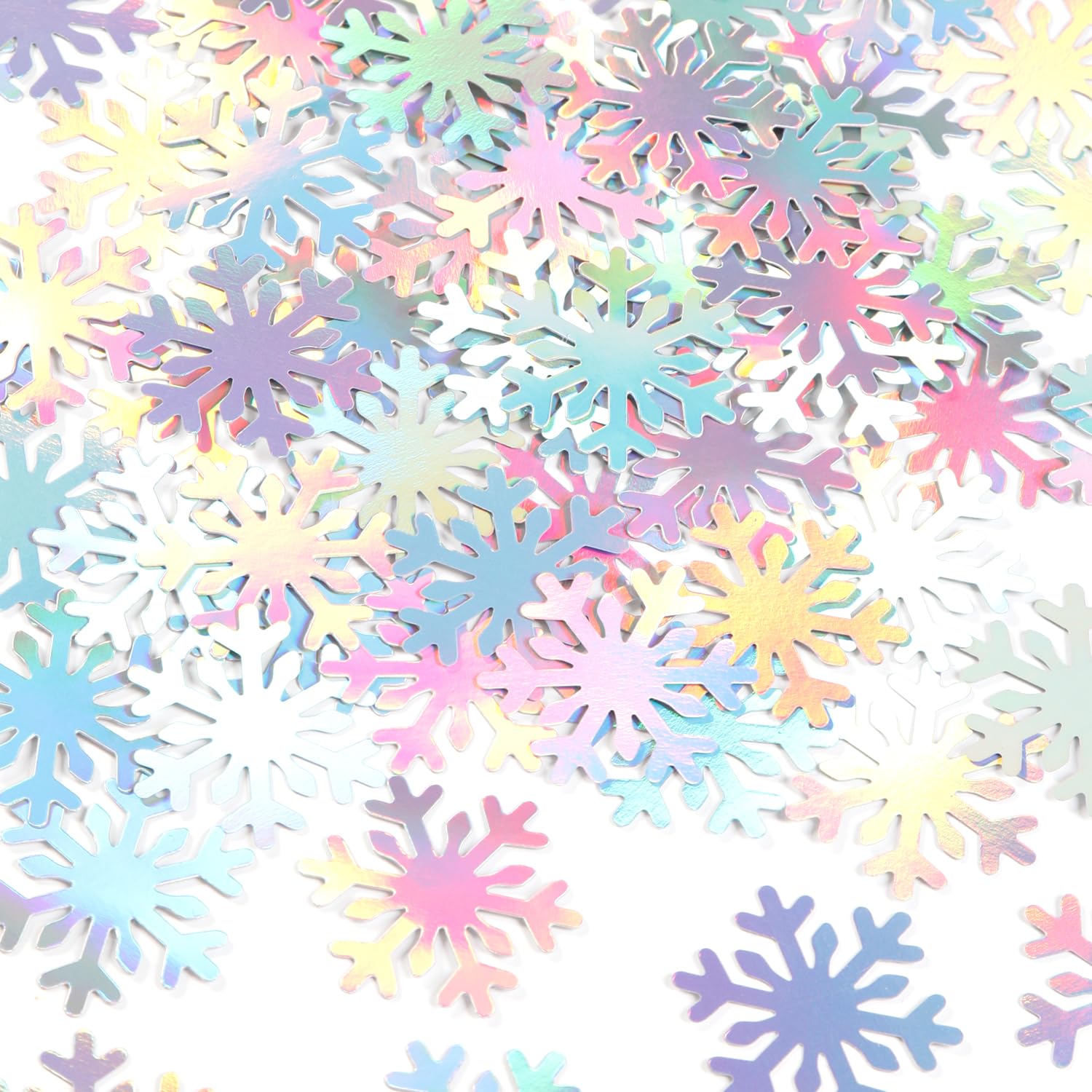 Snowflake Snow-Iridescent Party-Decorations Frozen Paper-Confetti - 100pcs Glitter Christmas Holographic Table Confetti,Winter Wonderland Birthday