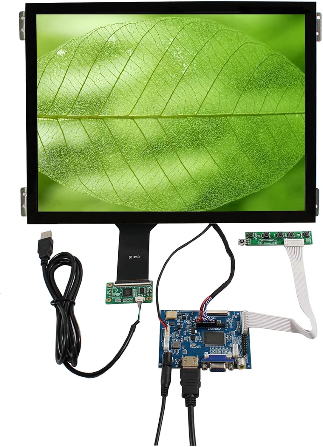 10.4 inch 1024x768 IPS Capacitive Touch Panel LCD Screen and LVDs Controller Board,for DIY Flight Simulator Video Retro Gaming Monitor