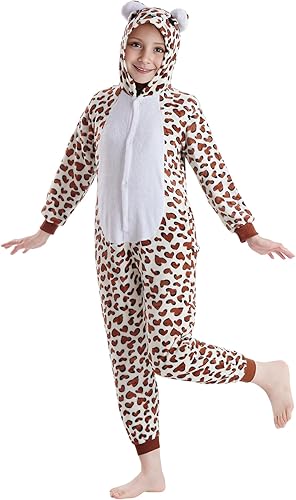 Ishua Cheetah Onesie, Leopard Costume Onesie, Children Cheetah Animal Onesie Costumes, Leopard Oneside Costume Halloween(130)