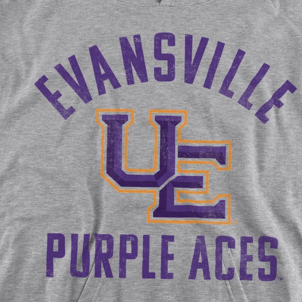 University of Evansville Official Purple Aces Logo Youth Kids Boy/Girls Pull-Over Hoodie Sweatshirt