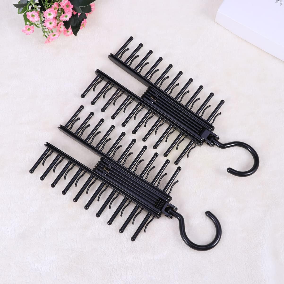 3pcs Rotating Tie Hanger Rack Space Efficient Double-Sided Holds Belts Scarves More Men Closet Accessory
