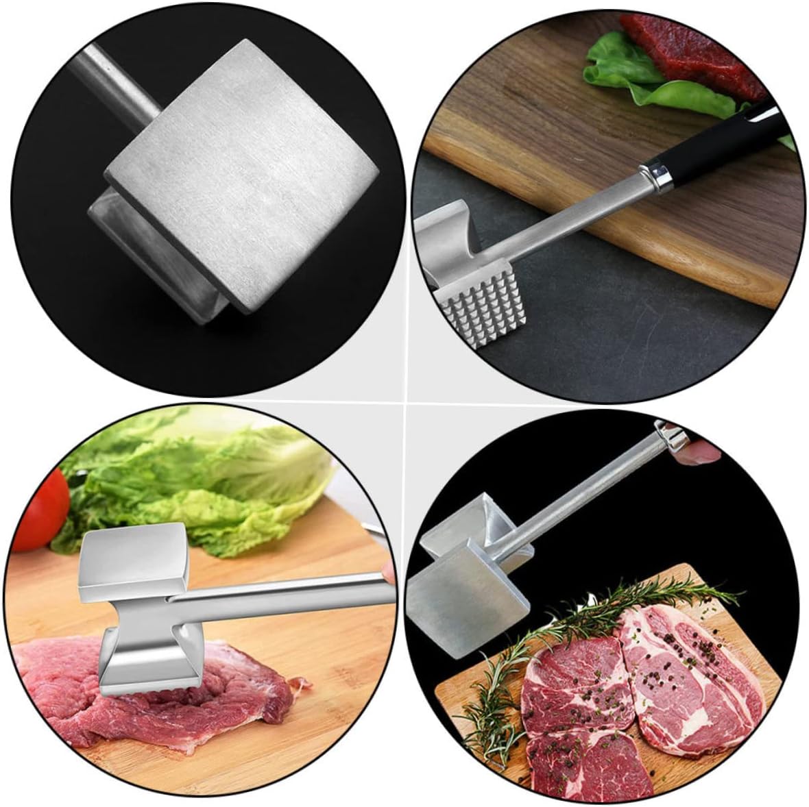 LABRIMP Meat Mallet Tool Dual-sided Nails Hammer Easy to Use Meat Tenderizer for Steak