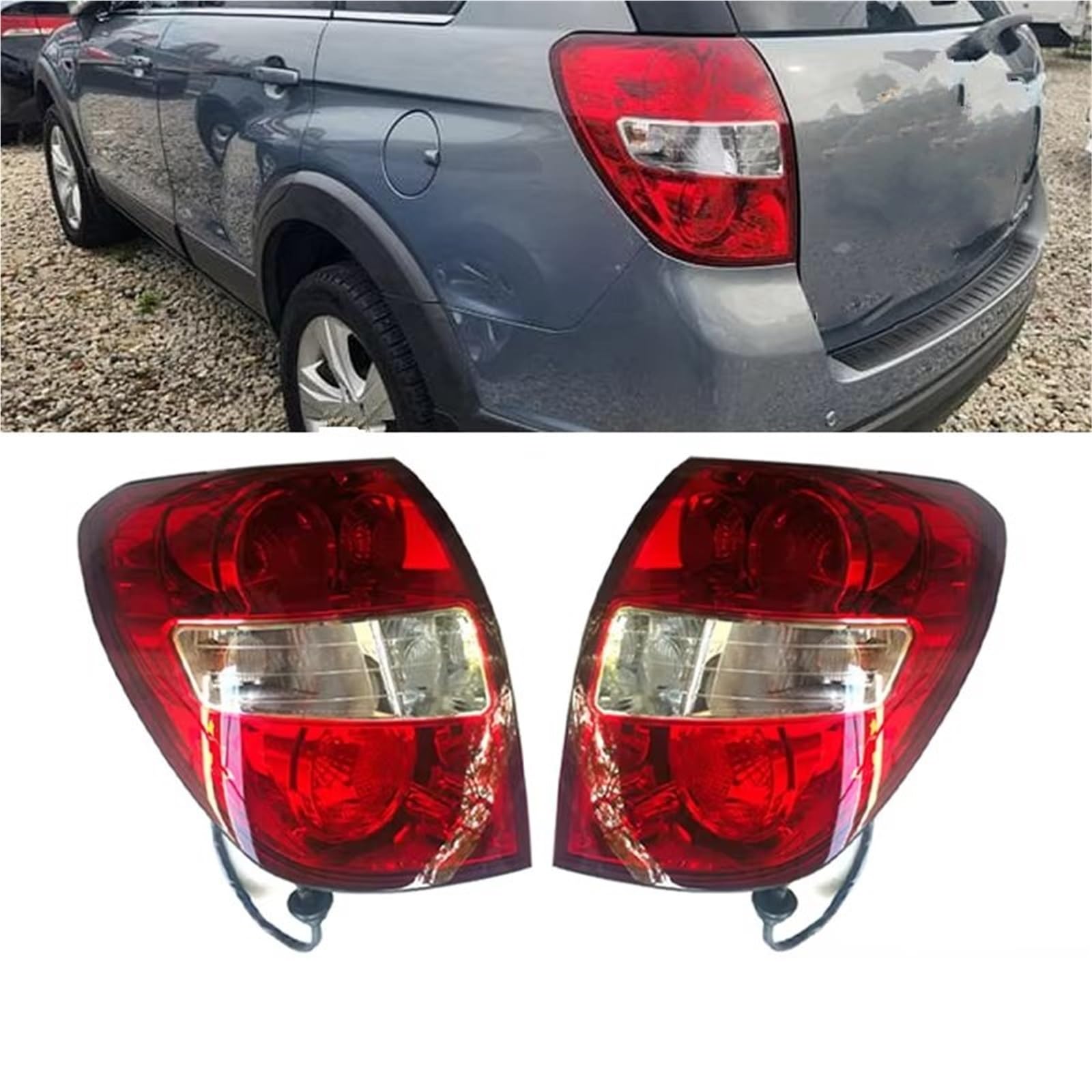 Genérico Piloto Trasero Para Chevy Para Captiva 2008-2017 Parachoques Trasero Conjunto Luces Traseras Freno Lámpara Accesorios Señal Giro Luz Trasera Coche(Izquierda)