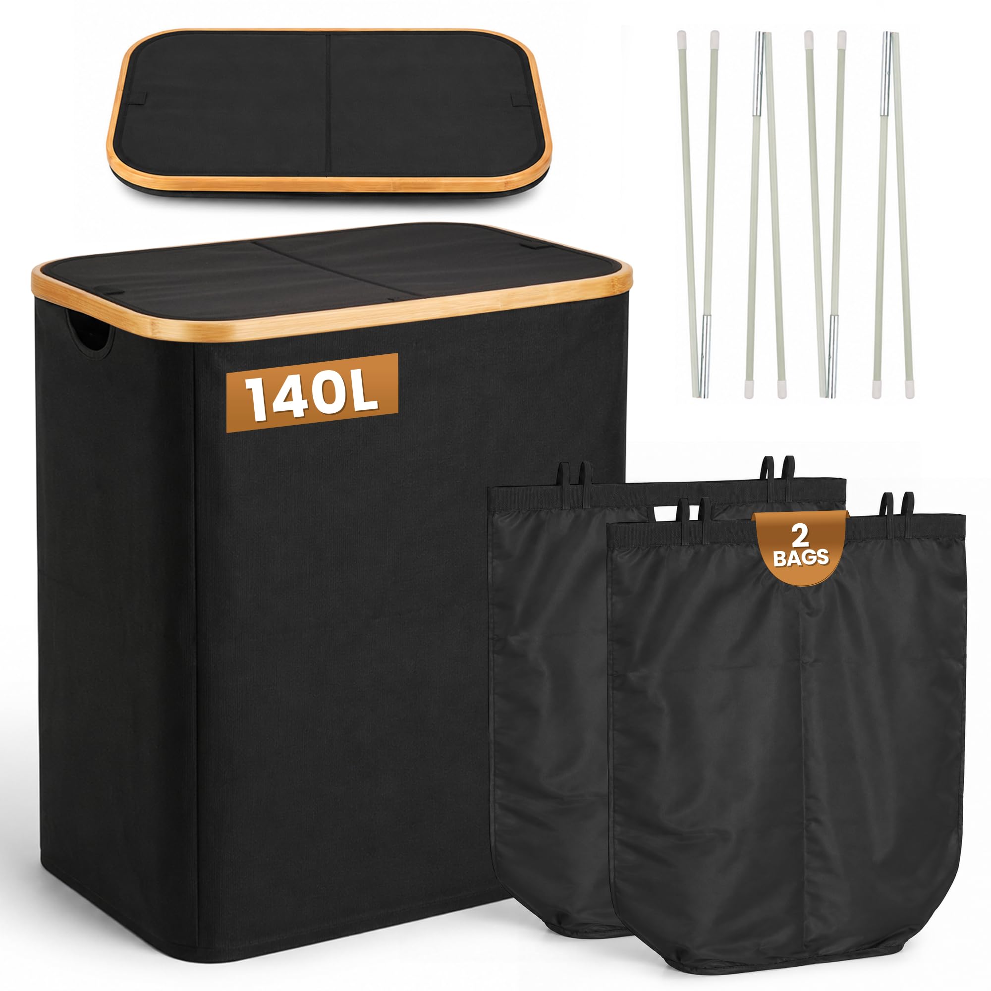 Panier à linge élégant pour chambre et salle de bain Trimming Shop 140l
