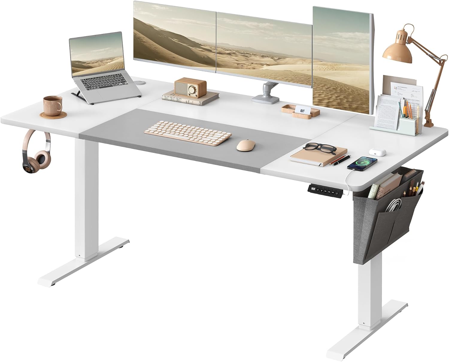 SONGMICS desk — 160x70 basic white / dove grey