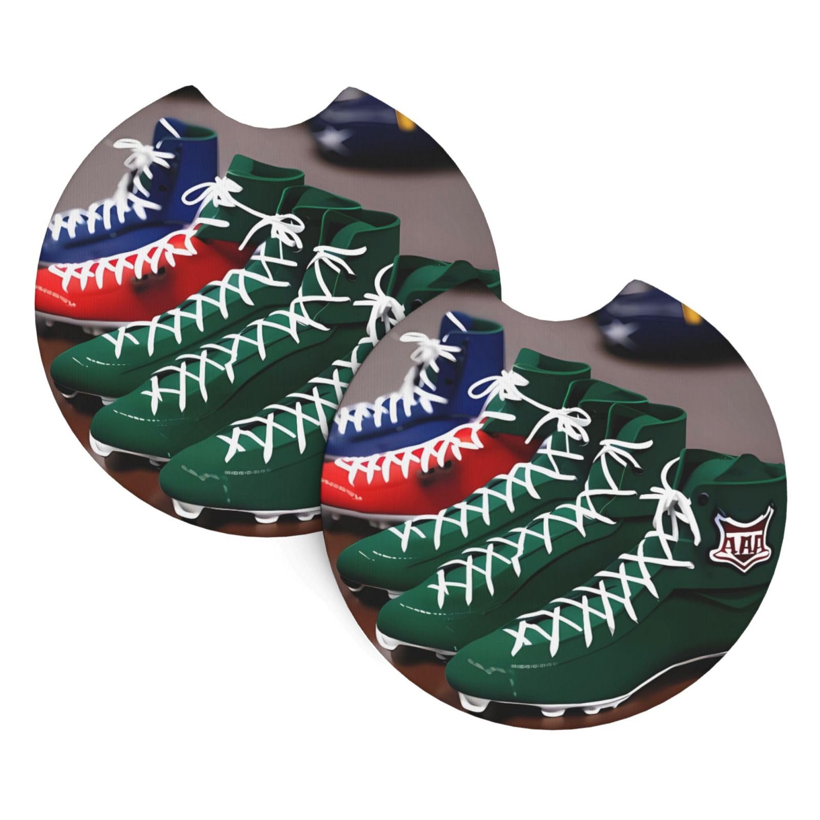 2 Pack Car Coaster for Cup Holders American Football Laces Car Cup Coaster 2.7" Neoprene Non-Slip Automotive Cup Mat Universal Auto Car Interior Accessories for Women Men Cup Pad