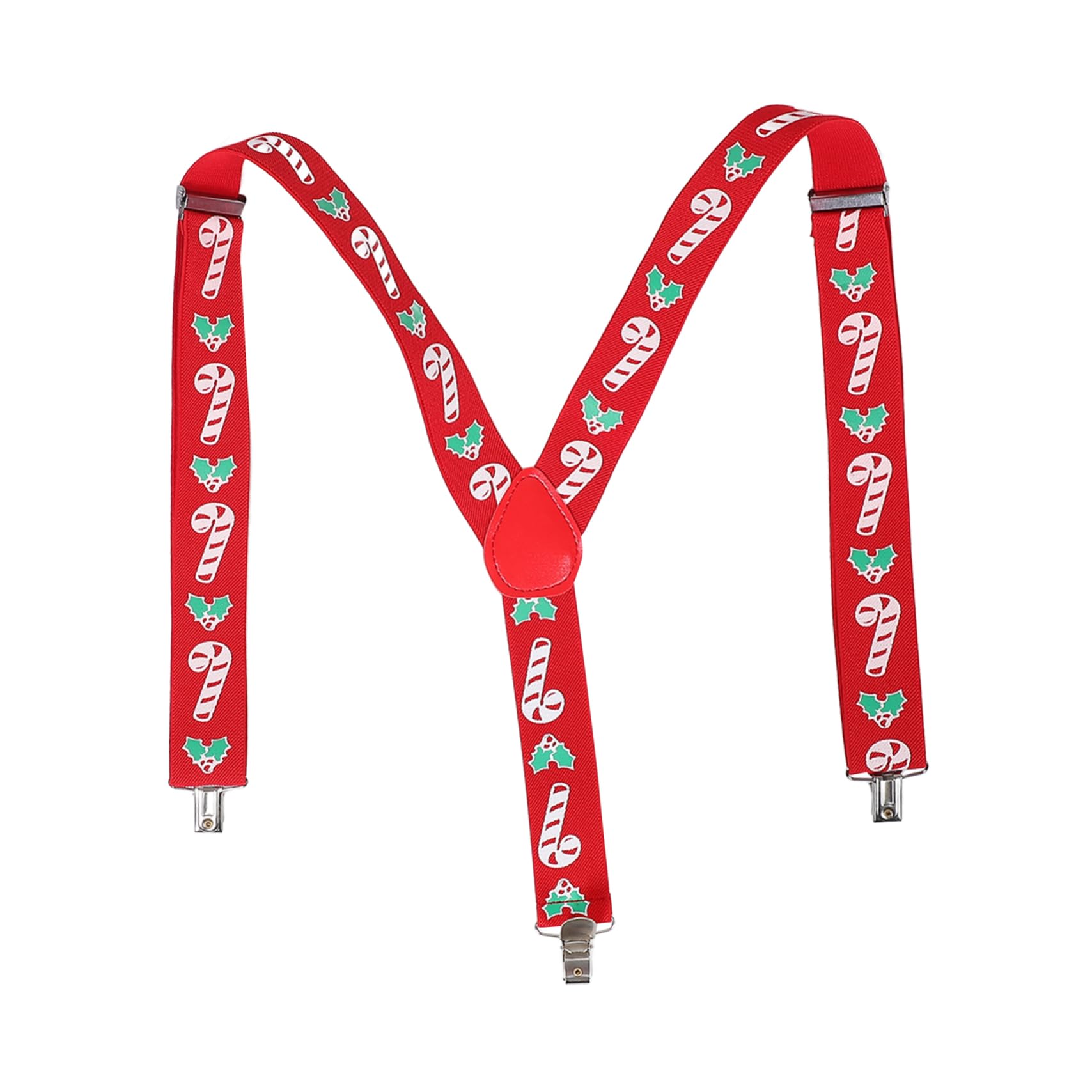 Beavorty Santa Straps for Men Christmas Novelty Suspenders with Snowflake Design Elastic Adjustable for Party Wear