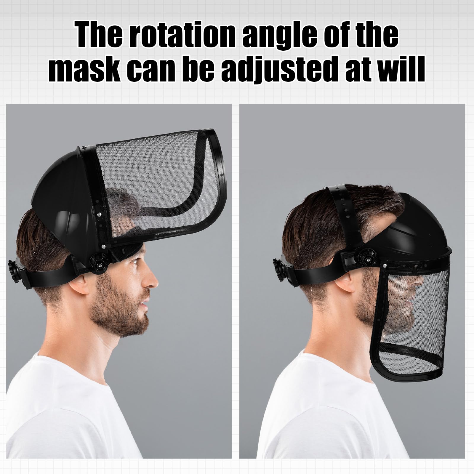 Hestya 2 Cascos de Seguridad para Desbrozadora Careta para Motosierra Ajustable Protector Facial de Trabajo de Silvicultura con Visera para Protección de Cara Jardinería Césped Exterior(Negro)