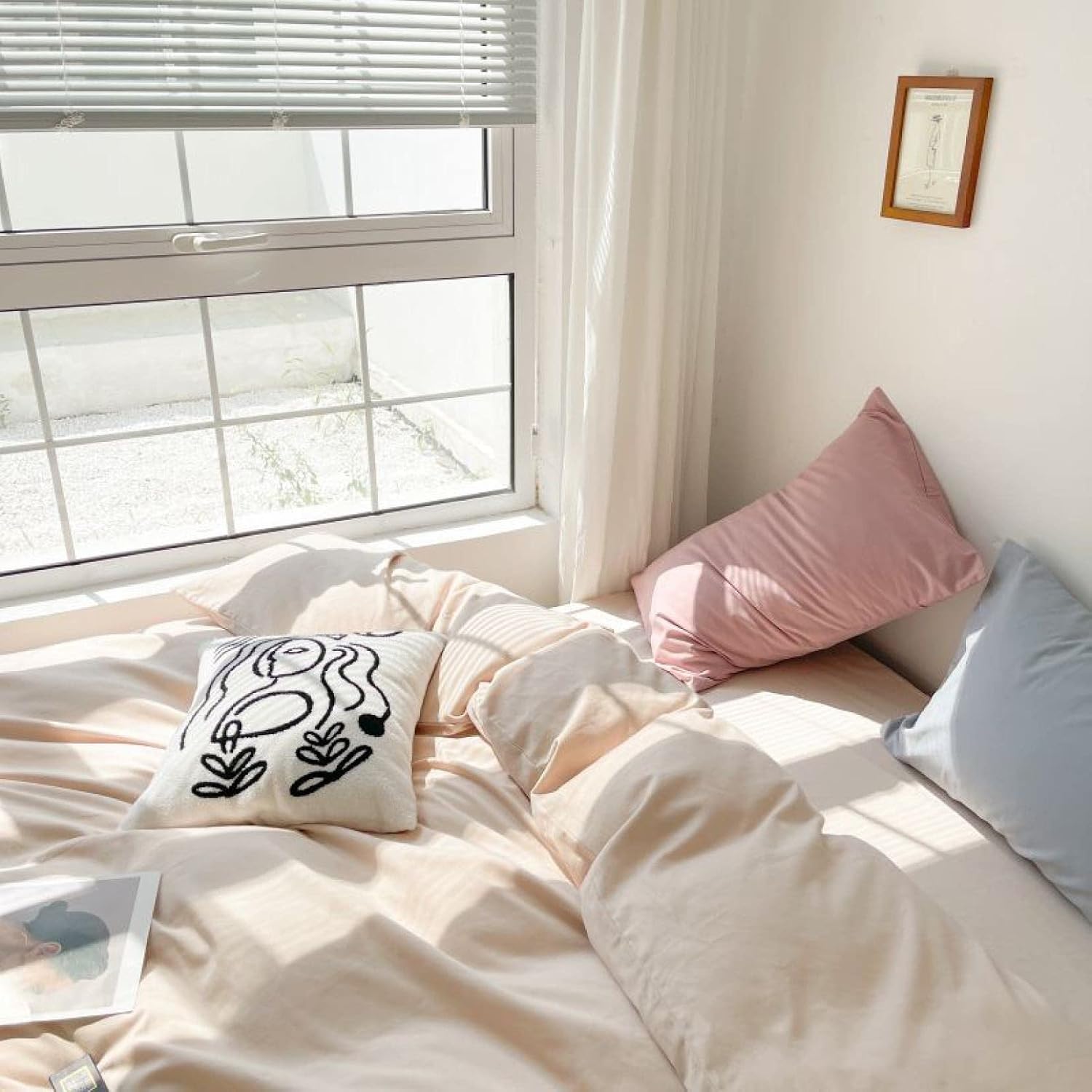 Futon Cover Zipper Type Single futon Cover pre-Washed Highly Elastic with 8 Loops for futon Sheets Style M (Style M5 G200*230*a)