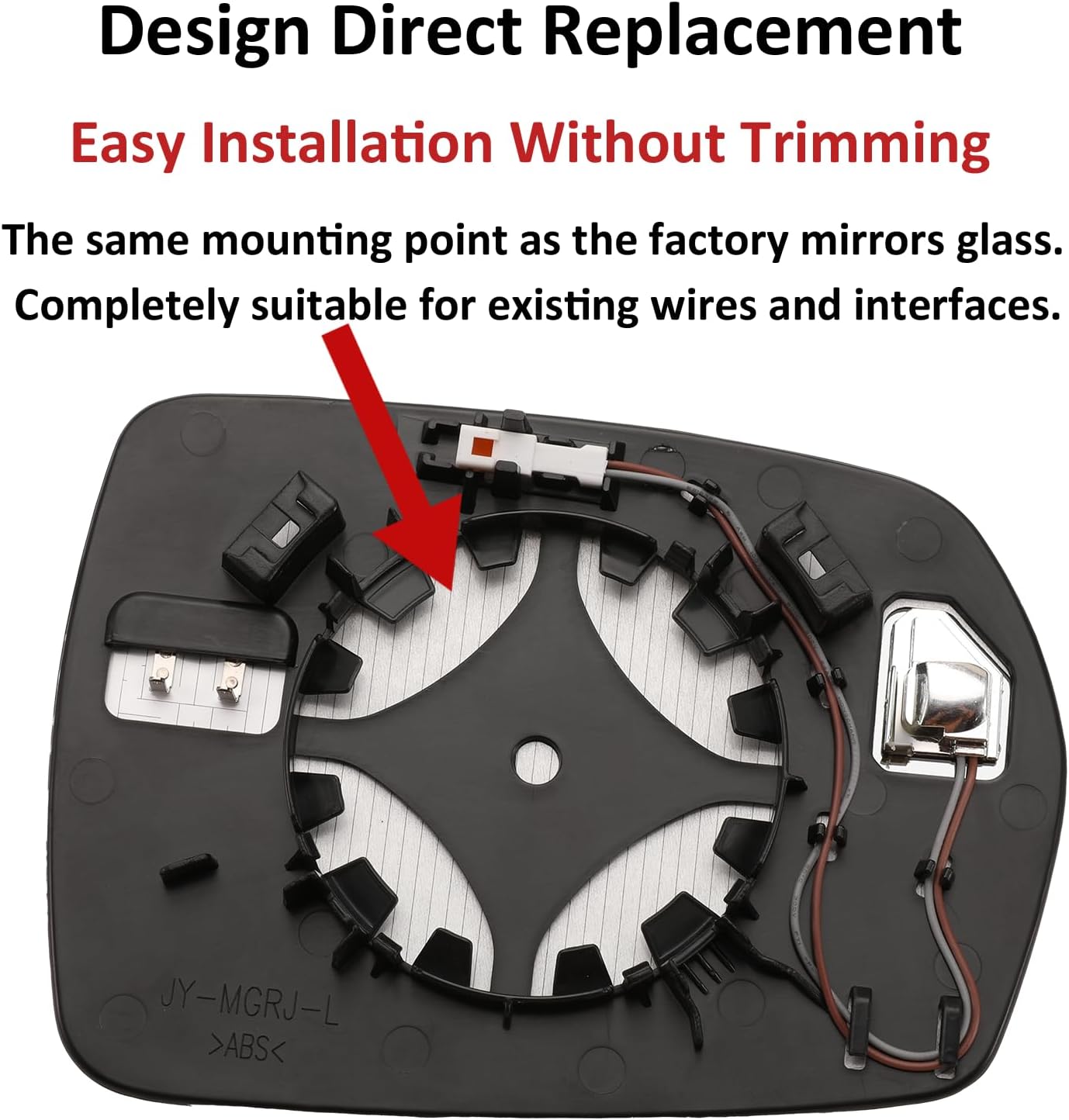 Left Diver Side Mirror Replacement for Ford Edge 2015 2016 2017 2018 2019 - Left Side Mirror Glass, Rear View Mirrors Glass with Power Heated