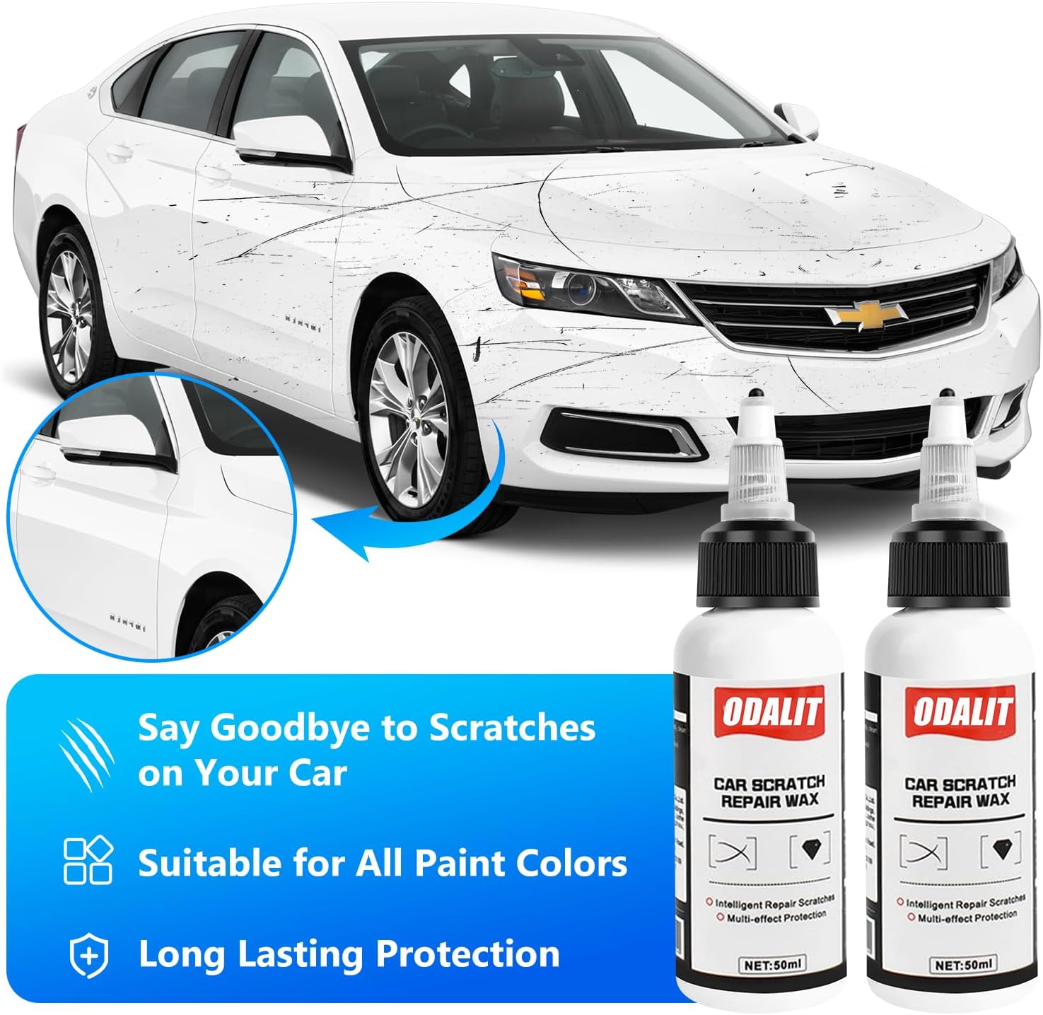 2025 New Odalit Ultimate Paint Restorer,V-Vaxy Car Scratch Repair Wax,Car Scratch Repair Paste,Car Scratches Repairing & Polishing Wax Paint Restorer,Multi-Effect Protection - Image 2