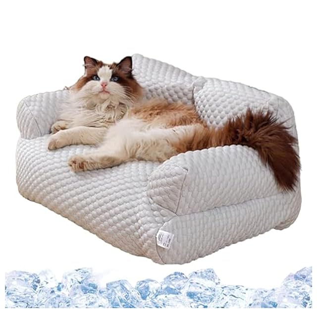LixronVL Cama refrescante para mascotas de seda helada