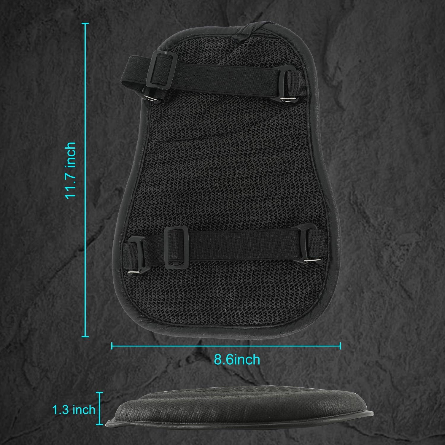 SUNPIE Motorcycle Seat Cushion Small Gel Cover Pad Foldable Universal 3D Honeycomb Structure Seats Cushion w/Breathable for Long Rides