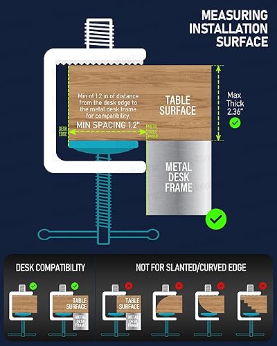 Miniatura 6 de Soportes de abrazadera en C para micrófono de mesa de alta resistencia y tubo de extensión de brazo de cuello de cisne flexible de 6 pulgadas con