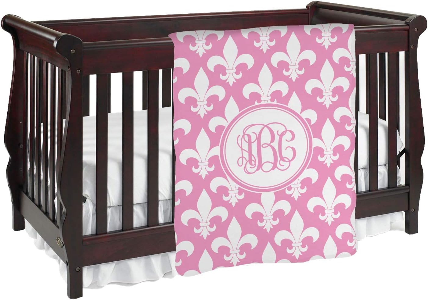 Personalized Fleur De Lis Baby Blanket (Double Sided)