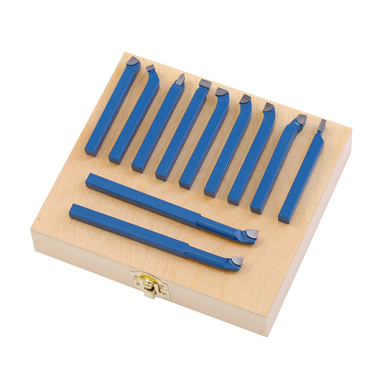 KATSU 11 Pièces Tour Tournage Fraisage Outil De Coupe Ensemble 8 x 8mm Pointe En Carbure Cémenté Embout Brasé Alésage Soudage Fraise pour Tours CNC Métaux Ingénierie 11011808