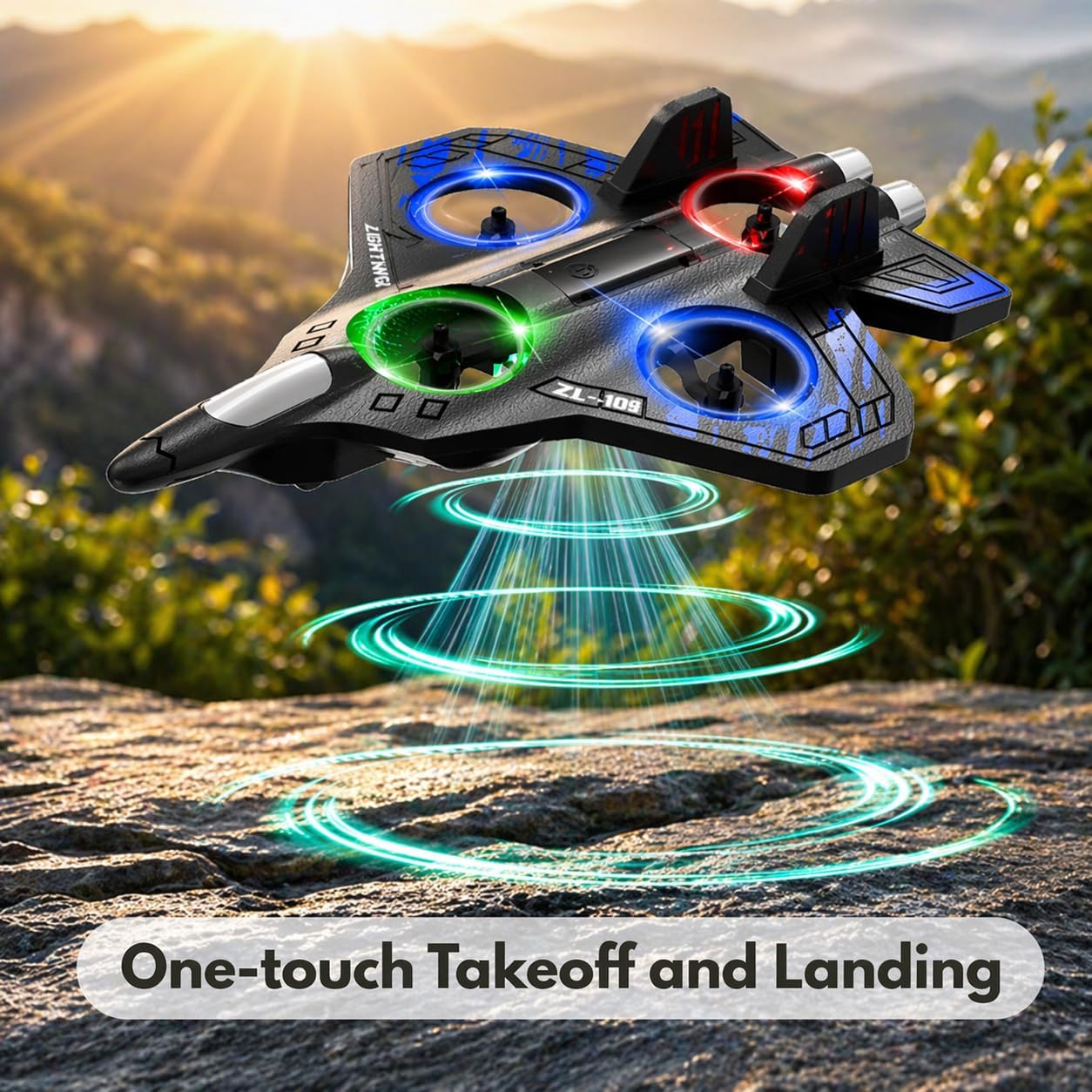 Foam Remote Control Airplanes RC Plane for Kids Adults Beginners, RC Airplane Fighter Jet with Light, 360° Flip Fighter Jet Toys, Stunt Roll, Airplane Toy Gifts for Boys Ages 6-18