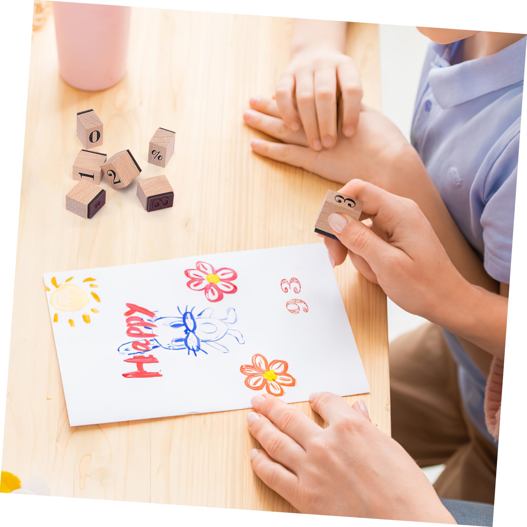 Operitacx 4juegos Sellos De Goma De Madera Para Manualidades Estampado De Números Árabes Para Tarjetas Álbumes y Decoración Personalizada