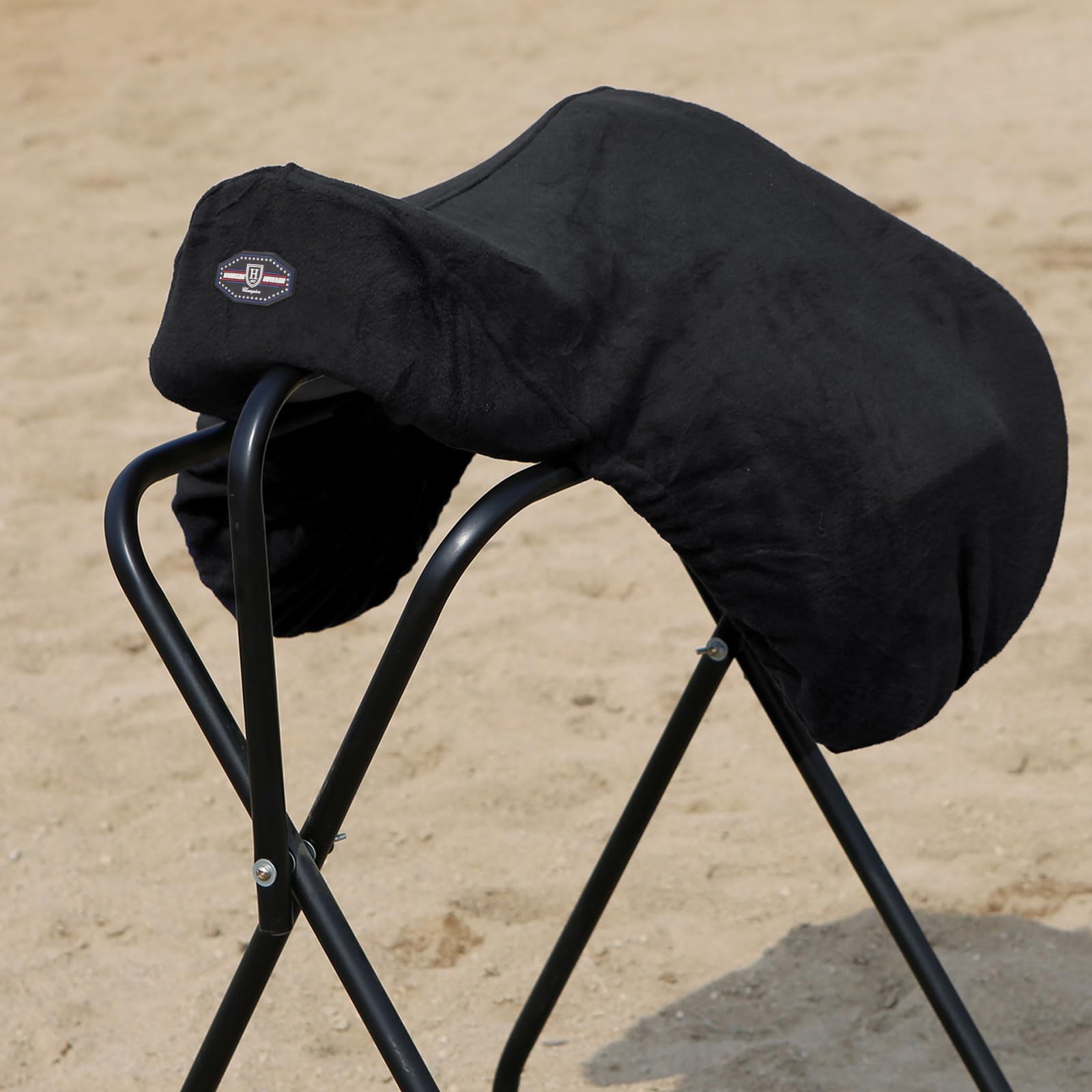 Harrison Howard Essential - Funda de Forro Polar para Silla de Caballo, para Doma de Caballo, protección fiable, prevención del Polvo, Lavable a máquina, Color Negro