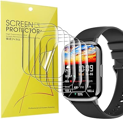 Lamshaw Compatible for Hvlgmrc Smart Watch Screen Protector, [6 Pack] Full Coverage TPU Clear Film Compatible for Hvlgmrc P56 1.91