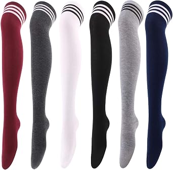 Thigh High Socks Knee High Stockings for Women Girls Long Socks Leg Warmers Cosplay