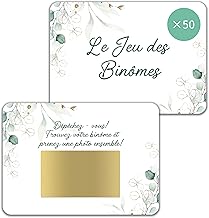FloraVigo Lot de 50 cartes à gratter pour le divertissement de mariage, jeu d'association, tickets à gratter personnalisables, motif floral d'eucalyptus