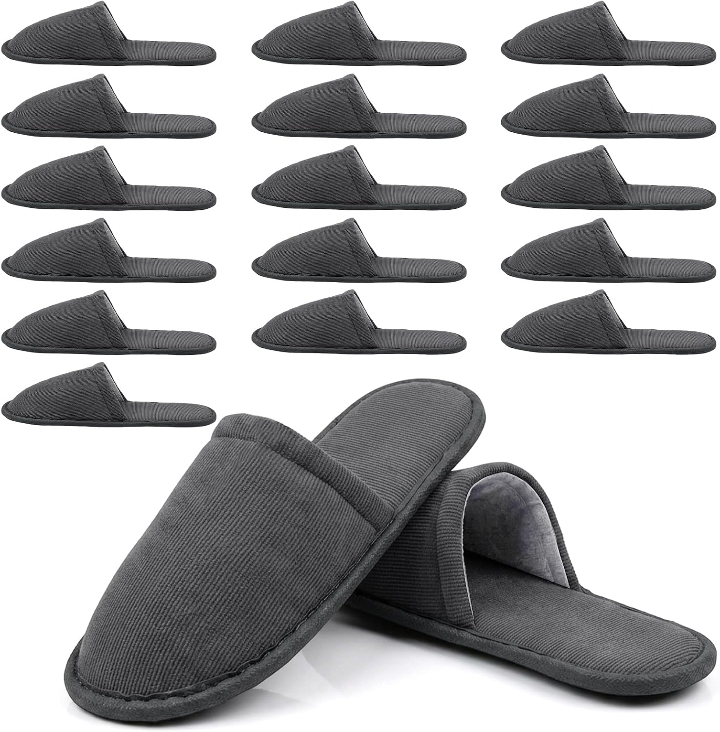 16 Pairs Spa Slippers Bulk - Non Slip Reusable Slippers For Guest Women & Men - Breathable Guest Slipper for Indoor Hotel, Spa, Travel, Shoeless Home, House, Bedroom, Bride Slippers