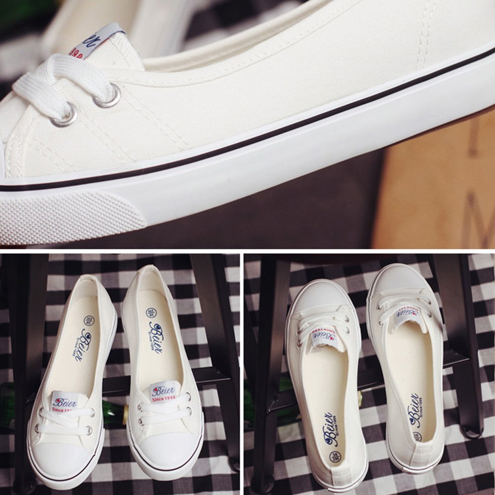 Ballerines à lacets pour femme - Chaussures basses d'été pour les loisirs
