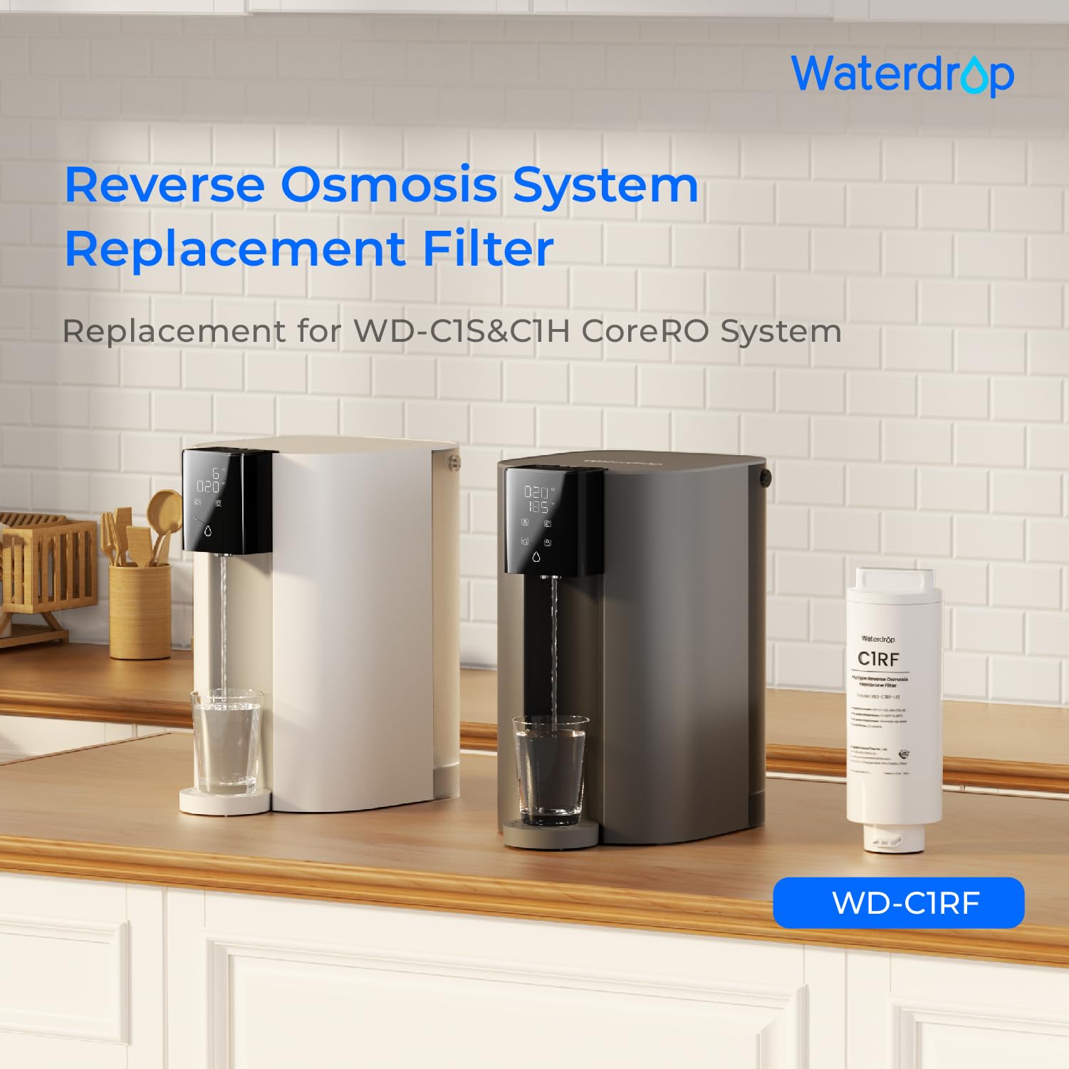 Waterdrop WD-C1RF Filtro, Sostituzione per WD-C1H Controsoffitto CoreRO System, Durata 12 Mesi