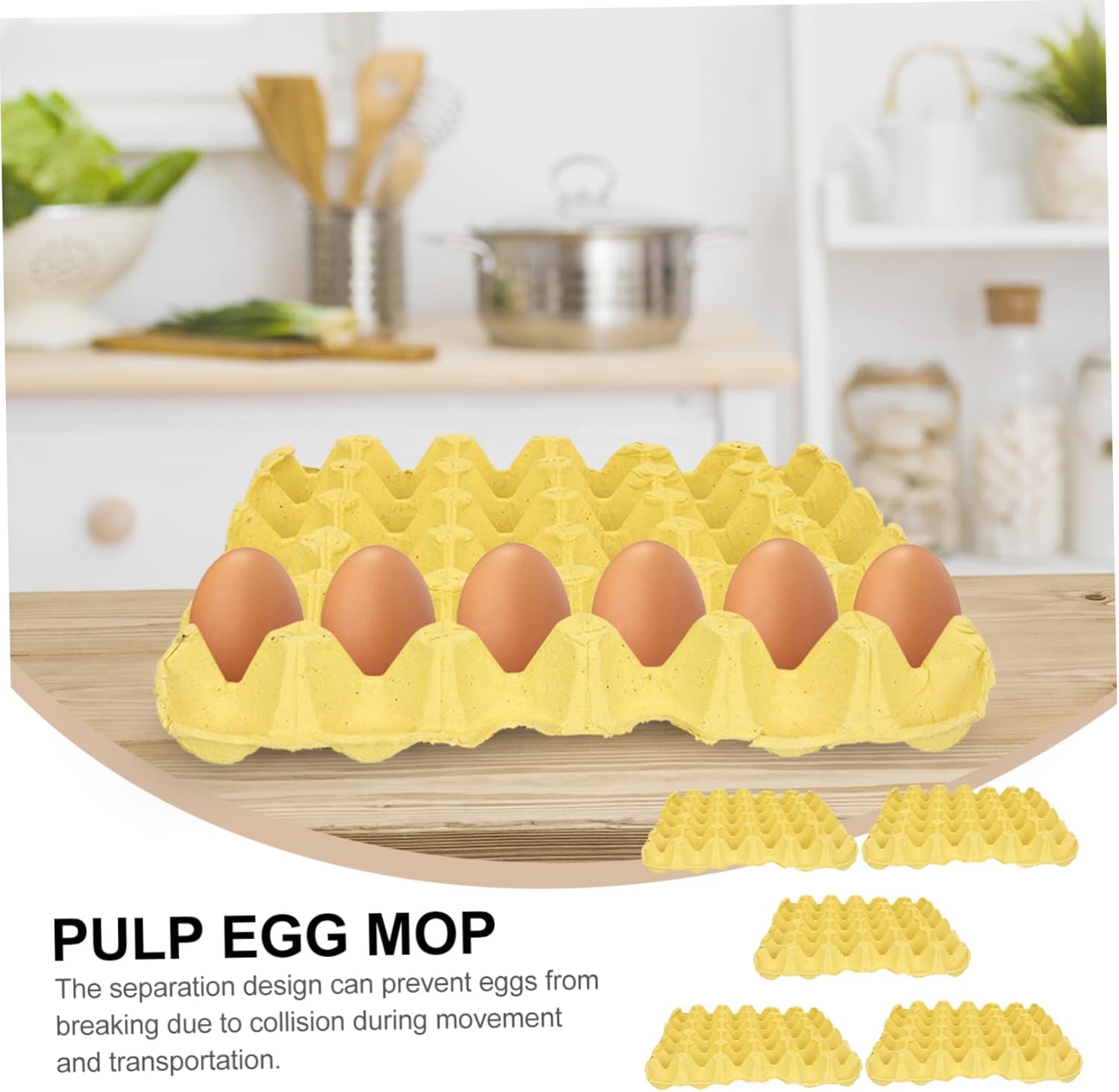 5pcs Egg Trays for Storage Stackable Paper Containers for Kitchen Fridge Restaurant Use Prevents Breakage Convenient Organization