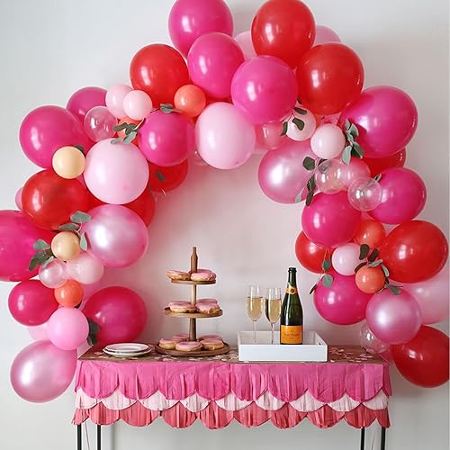 Miniatura 6 de Paready Juego de globos de color rosa intenso, 60 globos de látex rosa intenso de 12 pulgadas, globos de confeti rosa intenso, globos de fiesta