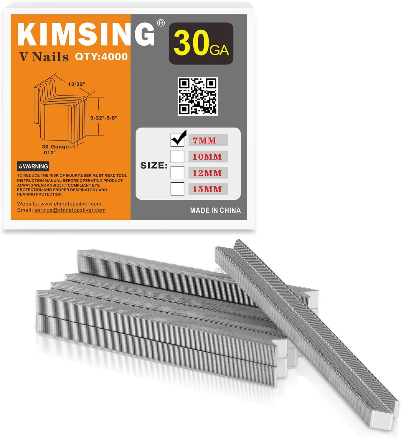 30 Gauge 10.3mm Diameter UNI Hard Wood Type V Nails 7mm Length for Picture Frame Joiner V1015B V-Nailer Joining Gun 4000 PCS/Box