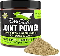 Super Snouts Joint Power 100% Green Lipped Mussels for Dogs & Cats - Dog Joint Supplement Powder Supports Joints, Tendons, Ligaments (2.64 oz)