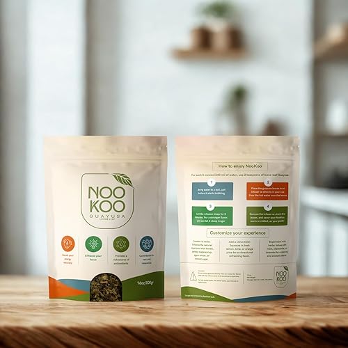 Miniatura 6 de NooKoo - Té orgánico de hojas sueltas de guayusa de 16 onzas, energía limpia y enfoque, 60 mg de cafeína natural, impulso suave y sin nerviosismo,