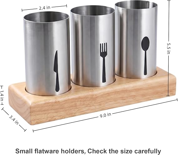 4PC Flatware Caddy Holder Stainless Steel Small