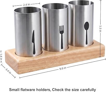 4PC Flatware Caddy Holder Stainless Steel Small