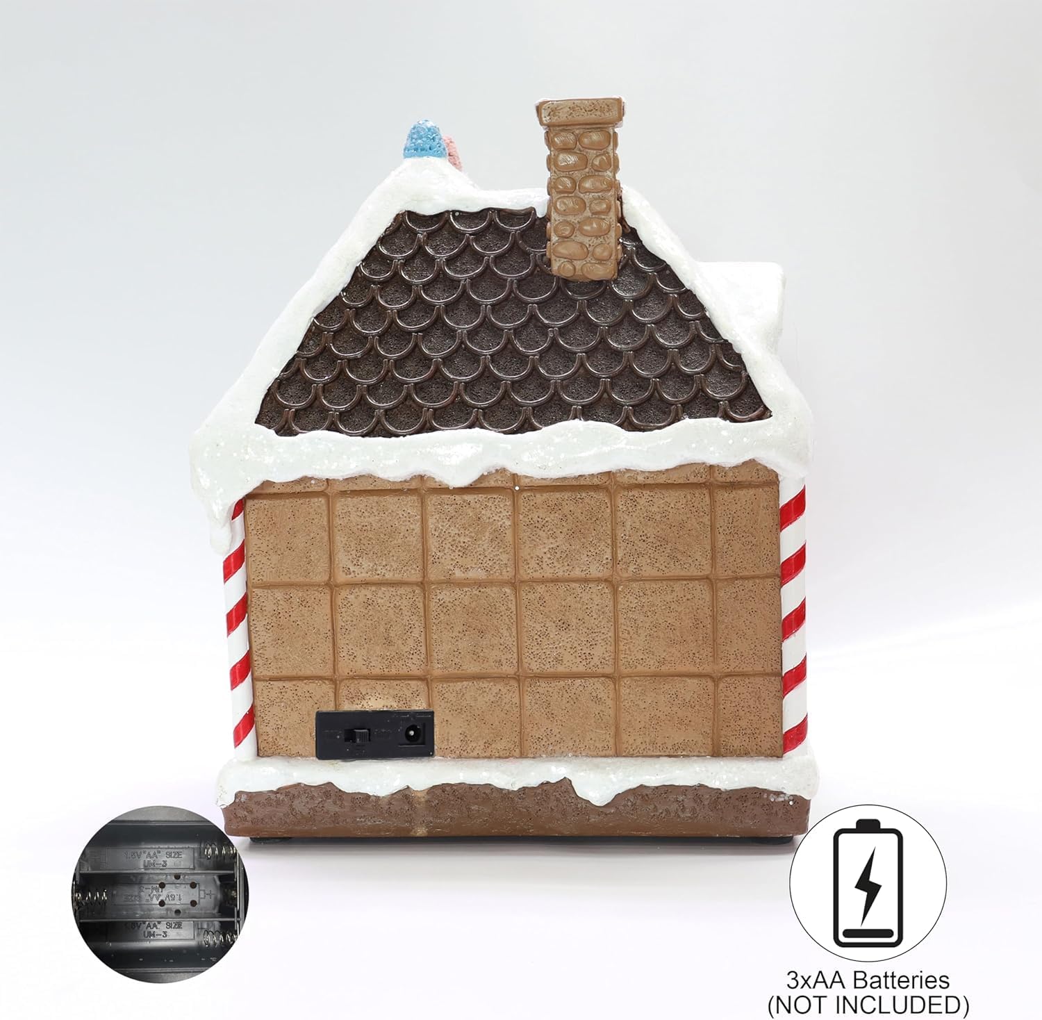 MOMENTS IN TIME Christmas Gingerbread House Lighted Hand-Painted Resin Holiday House with LED Lights Battery Operated Festive Décor (Eclectic)