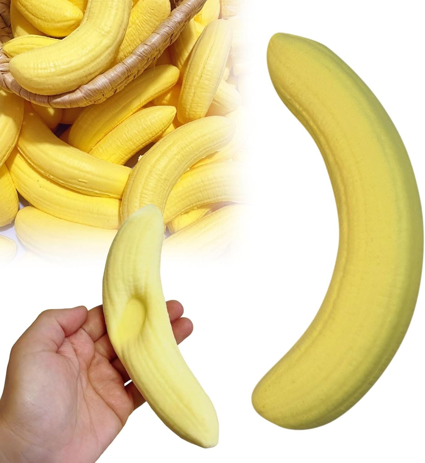 Banana Stress Relief Squishy Toy, 2026 New Banana Shape Squishy, Realistic Fruit Slow Rising Soft Toy Stress Relieve Decoration Gift for Adults, Novelty Office Decor & Relaxation Tool