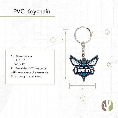 Miniatura 33 de Desert Cactus NBA Keychain – Official National Basketball League Keys Holder for Car, Backpack – Eastern Conference Gift(PVC)