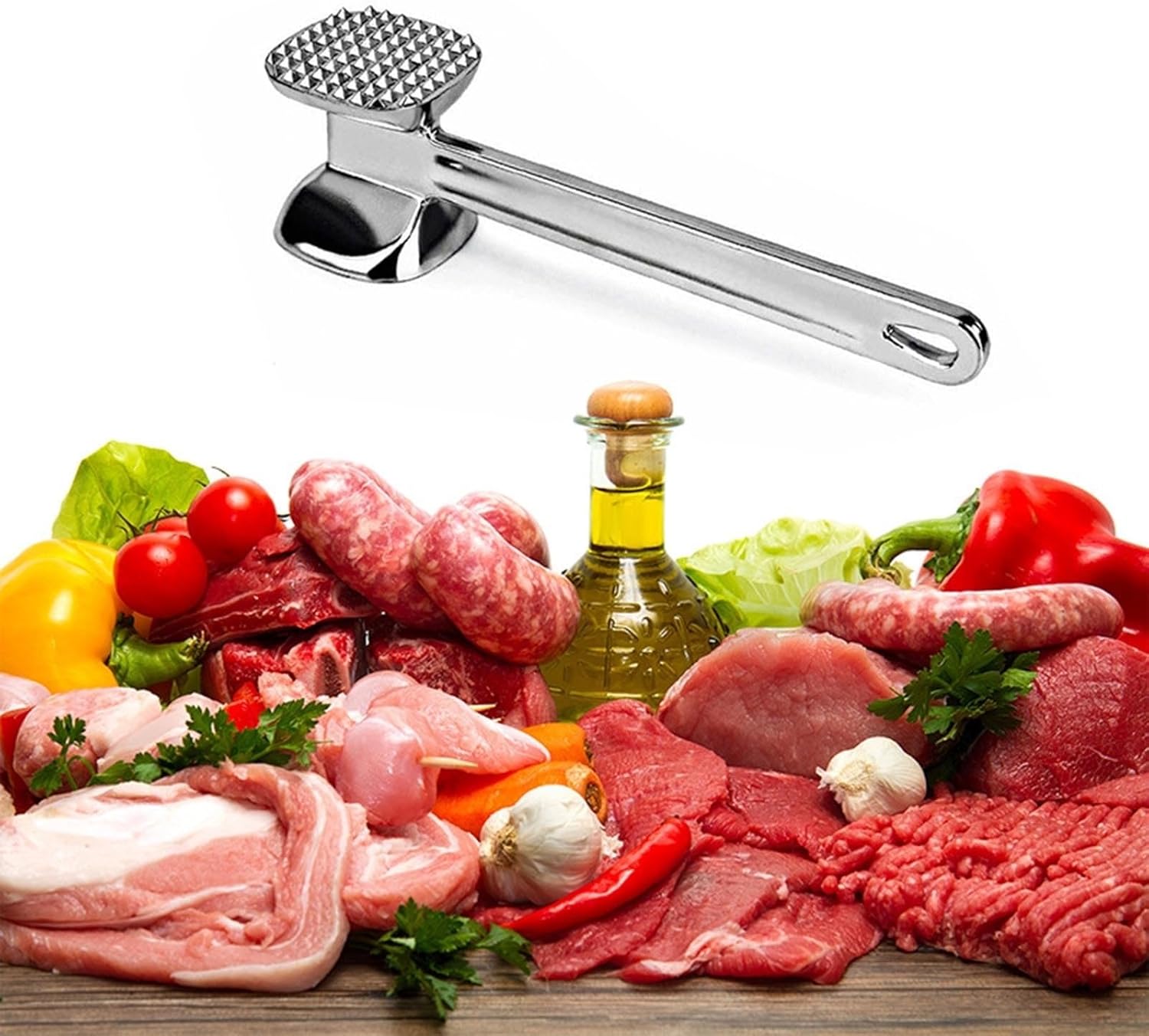 INLIMA Hammer Kitchen Meat Tenderizer Hammer Tool Dual-Sided Nail Meat Mallet Meat Hammer