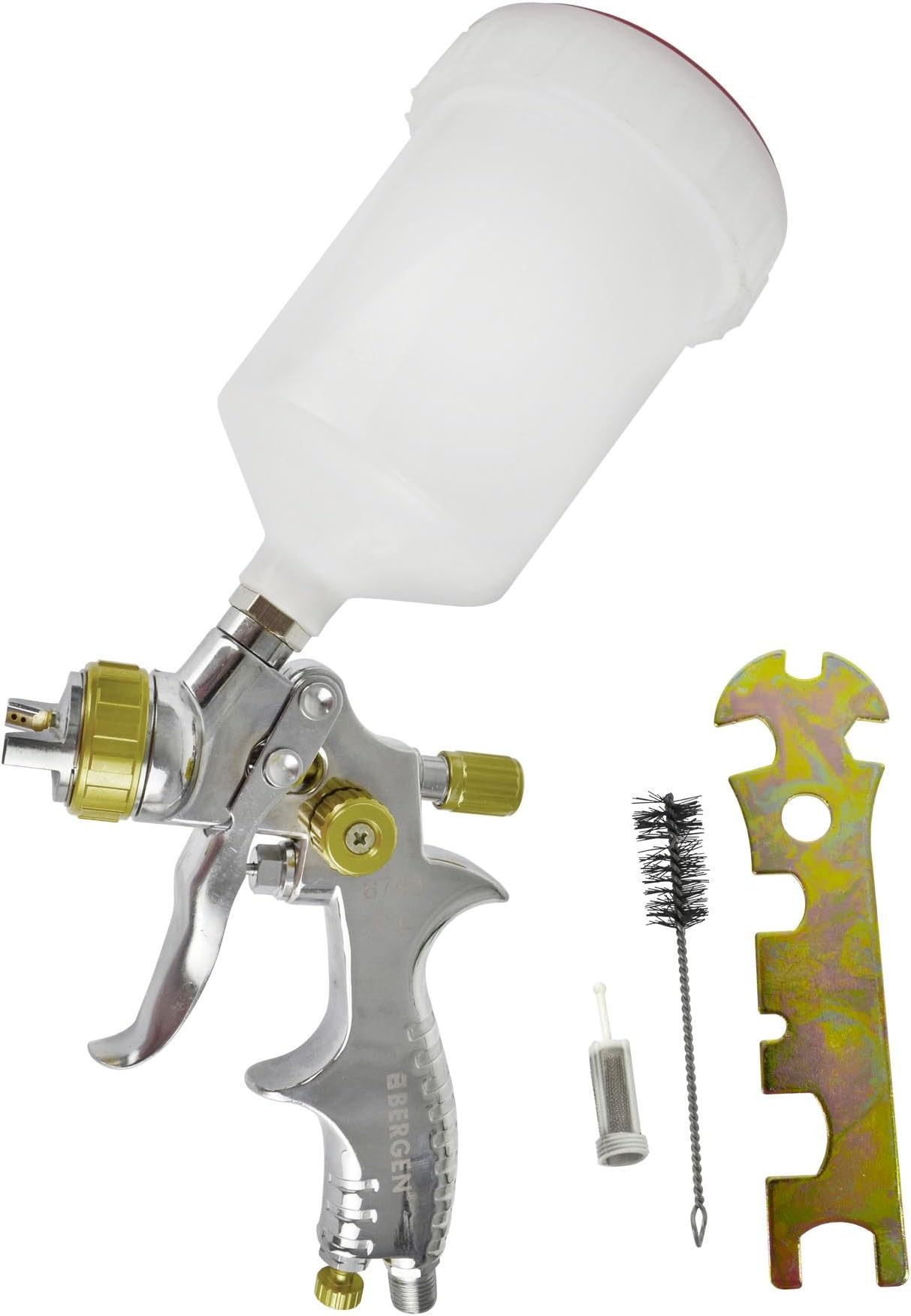 Gravity Feed LVLP Spray Gun 1.4mm Nozzle 600ml Cup BERGEN AT882